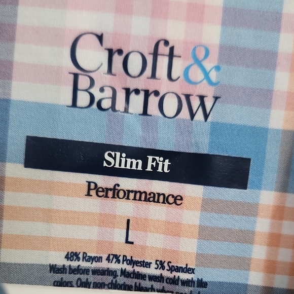 Croft & Barrow Men's Plaid Shirt - Blue and Pink - Picture 2 of 3